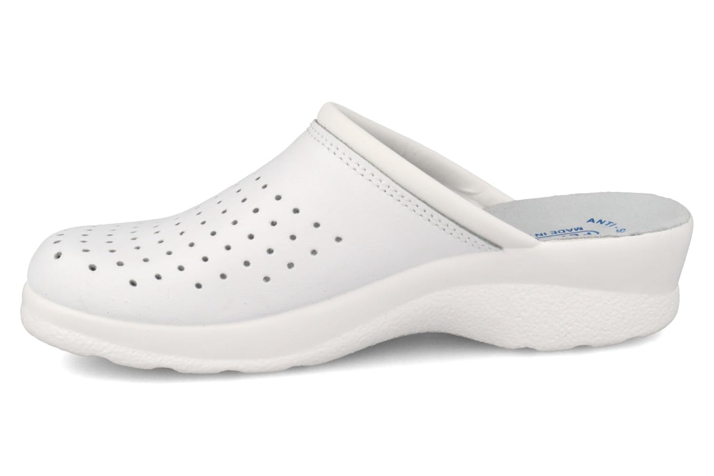 Fly Flot | Woman Professional, Zoccoli Sanitari Donna, Ciabatta con Tomaia in Pelle Forata, Sottopiede in Pelle Scamosciato