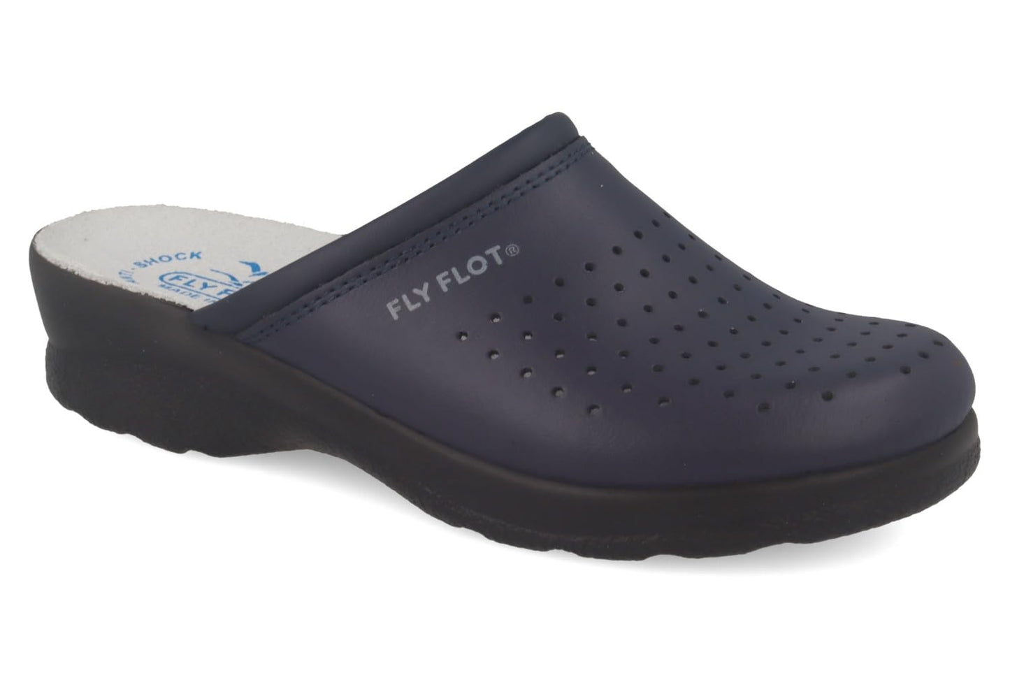 Fly Flot | Woman Professional, Zoccoli Sanitari Donna, Ciabatta con Tomaia in Pelle Forata, Sottopiede in Pelle Scamosciato