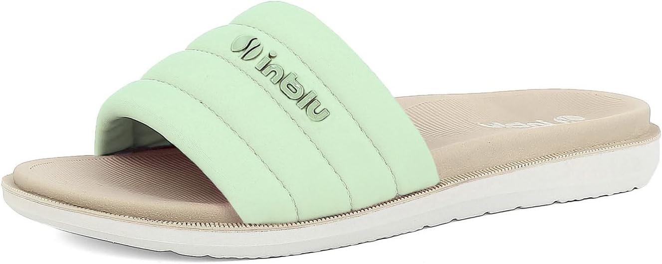 inblu Ciabatte Donna con Fascia Colorata e Scritta, Suola Dual Density