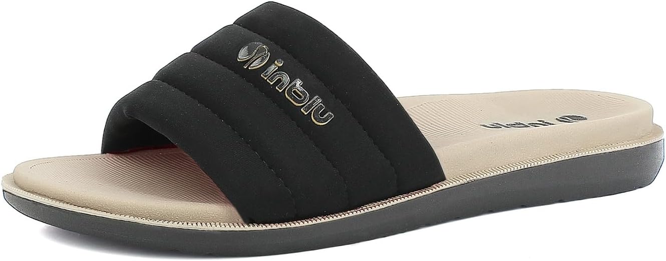 inblu Ciabatte Donna con Fascia Colorata e Scritta, Suola Dual Density