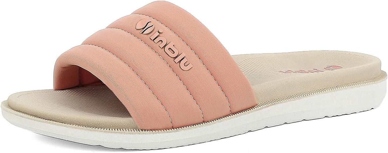 inblu Ciabatte Donna con Fascia Colorata e Scritta, Suola Dual Density
