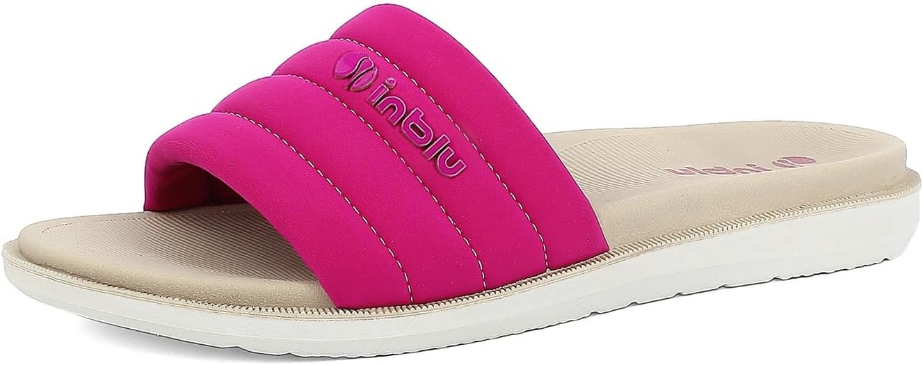 inblu Ciabatte Donna con Fascia Colorata e Scritta, Suola Dual Density