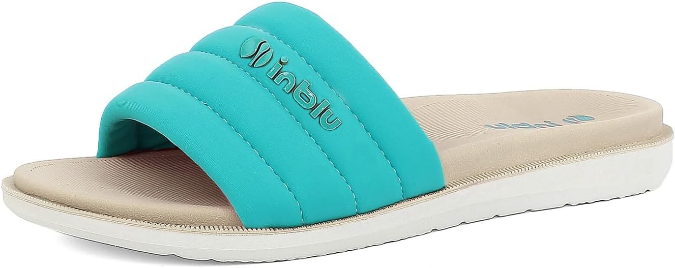 inblu Ciabatte Donna con Fascia Colorata e Scritta, Suola Dual Density