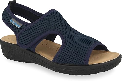 Fly Flot Bisceglie, Sandali Donna in Rete Elastica, con Velcro Regolabile
