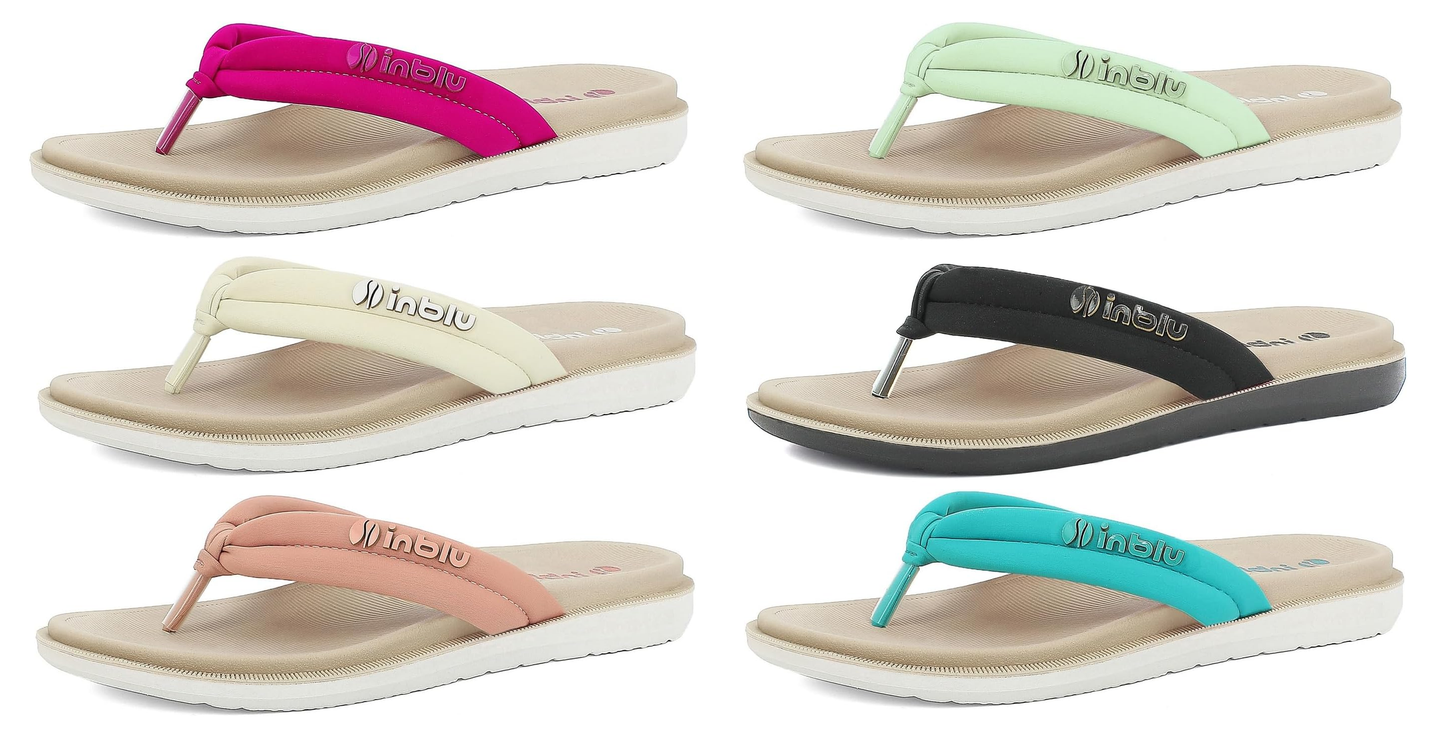 inblu Ciabatte Donna Infradito Colorate Leggere Flessibili, Suola Dual Density