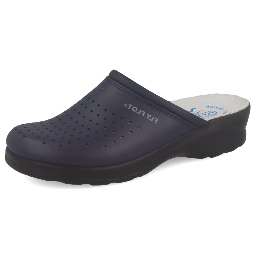 Fly Flot | Woman Professional, Zoccoli Sanitari Donna, Ciabatta con Tomaia in Pelle Forata, Sottopiede in Pelle Scamosciato