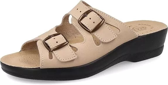 Fly Flot Barbariga, Ciabatte Donna in Microfibra, Traspiranti, con Doppia Fibbia Regolabile, Sottopiede in Pelle, Sandali