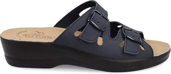 Fly Flot Barbariga, Ciabatte Donna in Microfibra, Traspiranti, con Doppia Fibbia Regolabile, Sottopiede in Pelle, Sandali