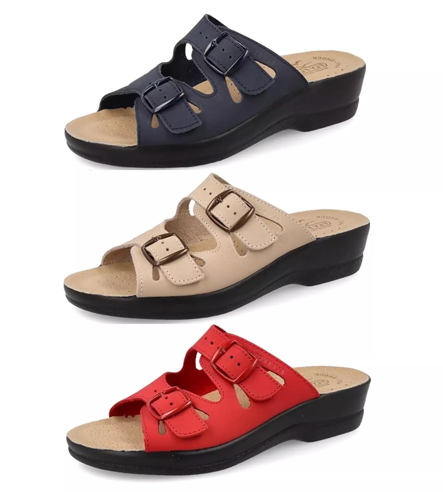 Fly Flot Barbariga, Ciabatte Donna in Microfibra, Traspiranti, con Doppia Fibbia Regolabile, Sottopiede in Pelle, Sandali
