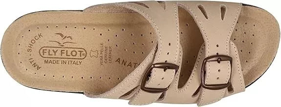 Fly Flot Barbariga, Ciabatte Donna in Microfibra, Traspiranti, con Doppia Fibbia Regolabile, Sottopiede in Pelle, Sandali