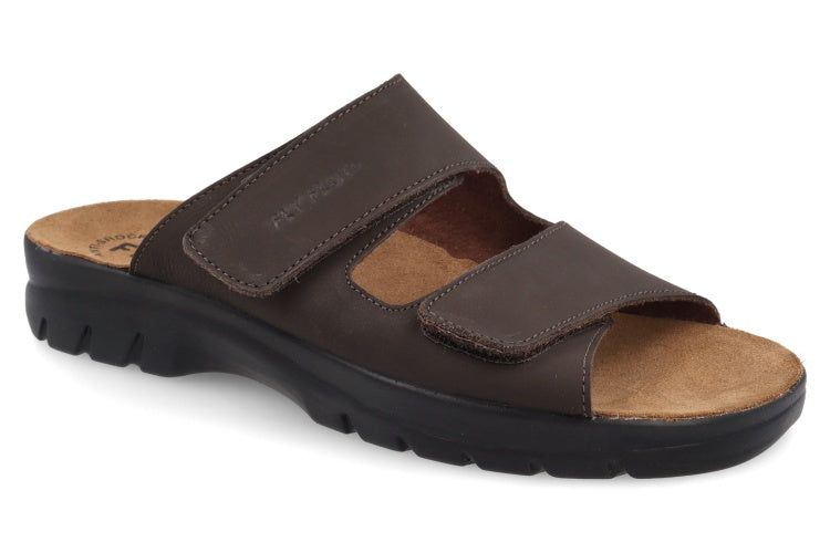 Fly Flot Testa di Moro Ciabatte Uomo Made in Italy Sottopiede Anatomico Anti Shock Vera Pelle Tomaia Doppio Strappo Zeppa