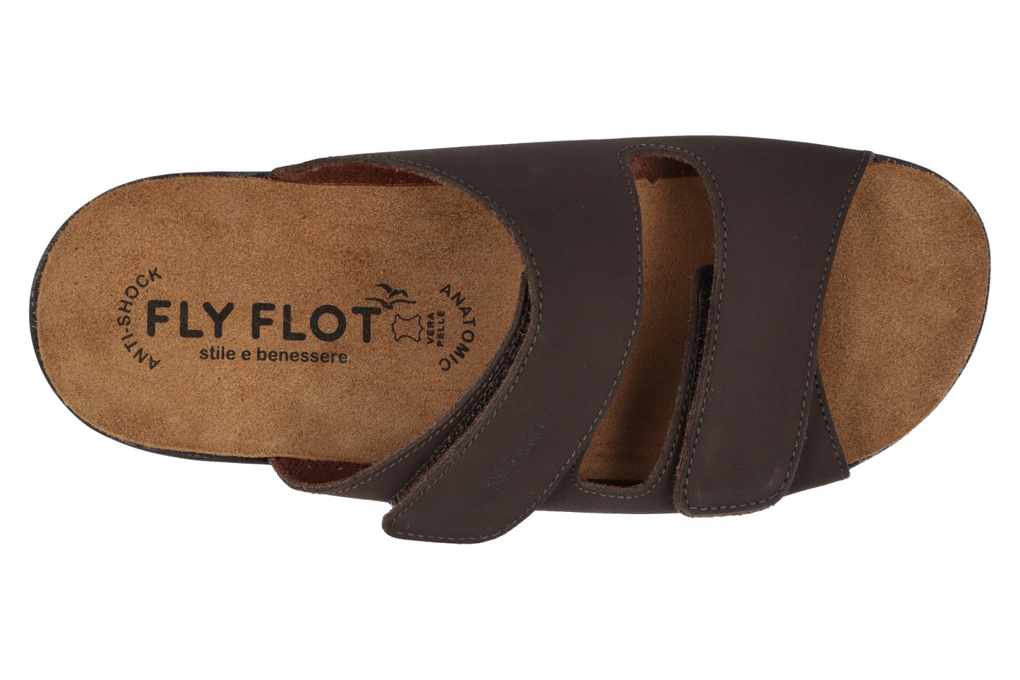 Fly Flot Testa di Moro Ciabatte Uomo Made in Italy Sottopiede Anatomico Anti Shock Vera Pelle Tomaia Doppio Strappo Zeppa