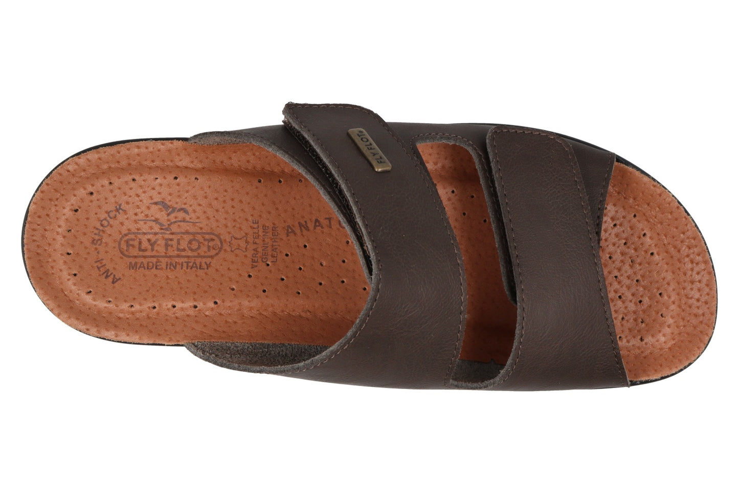 Fly Flot Testa di Moro Ciabatte Uomo Made in Italy Sottopiede Anatomico Anti Shock Vera Pelle Tomaia Doppio Strappo Zeppa