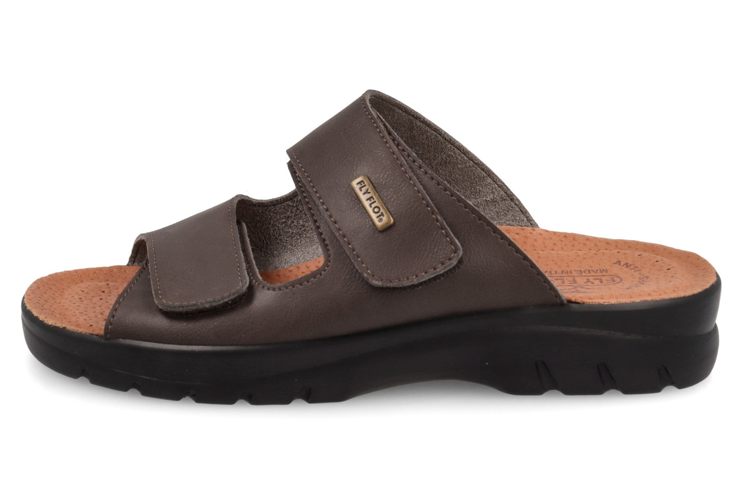 Fly Flot Testa di Moro Ciabatte Uomo Made in Italy Sottopiede Anatomico Anti Shock Vera Pelle Tomaia Doppio Strappo Zeppa