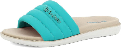 inblu Ciabatte Donna con Fascia Colorata e Scritta, Suola Dual Density