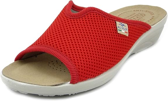 Fly Flot Atella, Ciabatte Aperte da Donna in Rete Elastica, Sottopiede Imbottito in Vera Pelle, Sandali