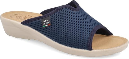 Fly Flot Atella, Ciabatte Aperte da Donna in Rete Elastica, Sottopiede Imbottito in Vera Pelle, Sandali