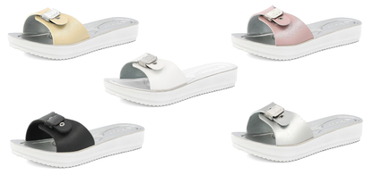 inblu Ciabatte da Mare Donna A Fascia con Fibbia Regolabile, Suola Super Flessibile E Leggera, Infradito
