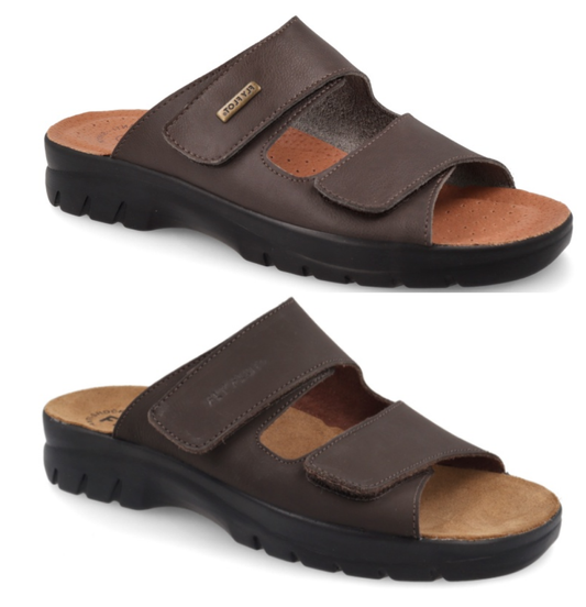 Fly Flot Testa di Moro Ciabatte Uomo Made in Italy Sottopiede Anatomico Anti Shock Vera Pelle Tomaia Doppio Strappo Zeppa