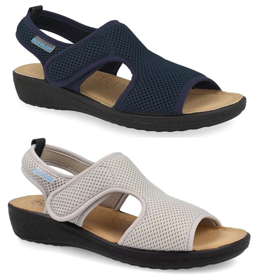 Fly Flot Bisceglie, Sandali Donna in Rete Elastica, con Velcro Regolabile