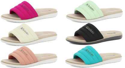 inblu Ciabatte Donna con Fascia Colorata e Scritta, Suola Dual Density