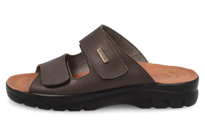 Fly Flot Testa di Moro Ciabatte Uomo Made in Italy Sottopiede Anatomico Anti Shock Vera Pelle Tomaia Doppio Strappo Zeppa